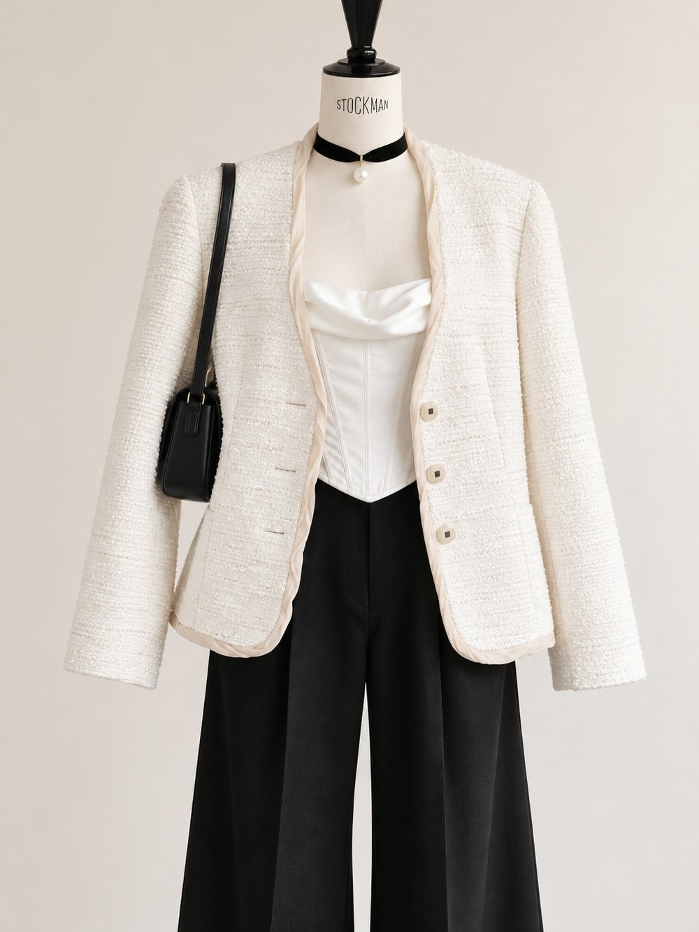 NWT Tahari Women's Ivory Bouclé Jacket